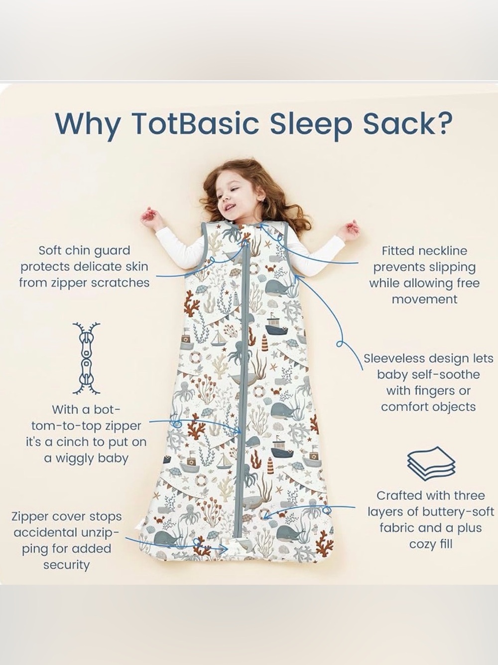 Totbasic Wearable Baby Sleep Sack 6-15M - Picture 7 of 7